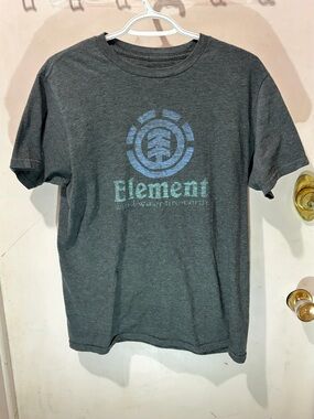 Element Charcoal Tee with Faded Blue-Green Logo